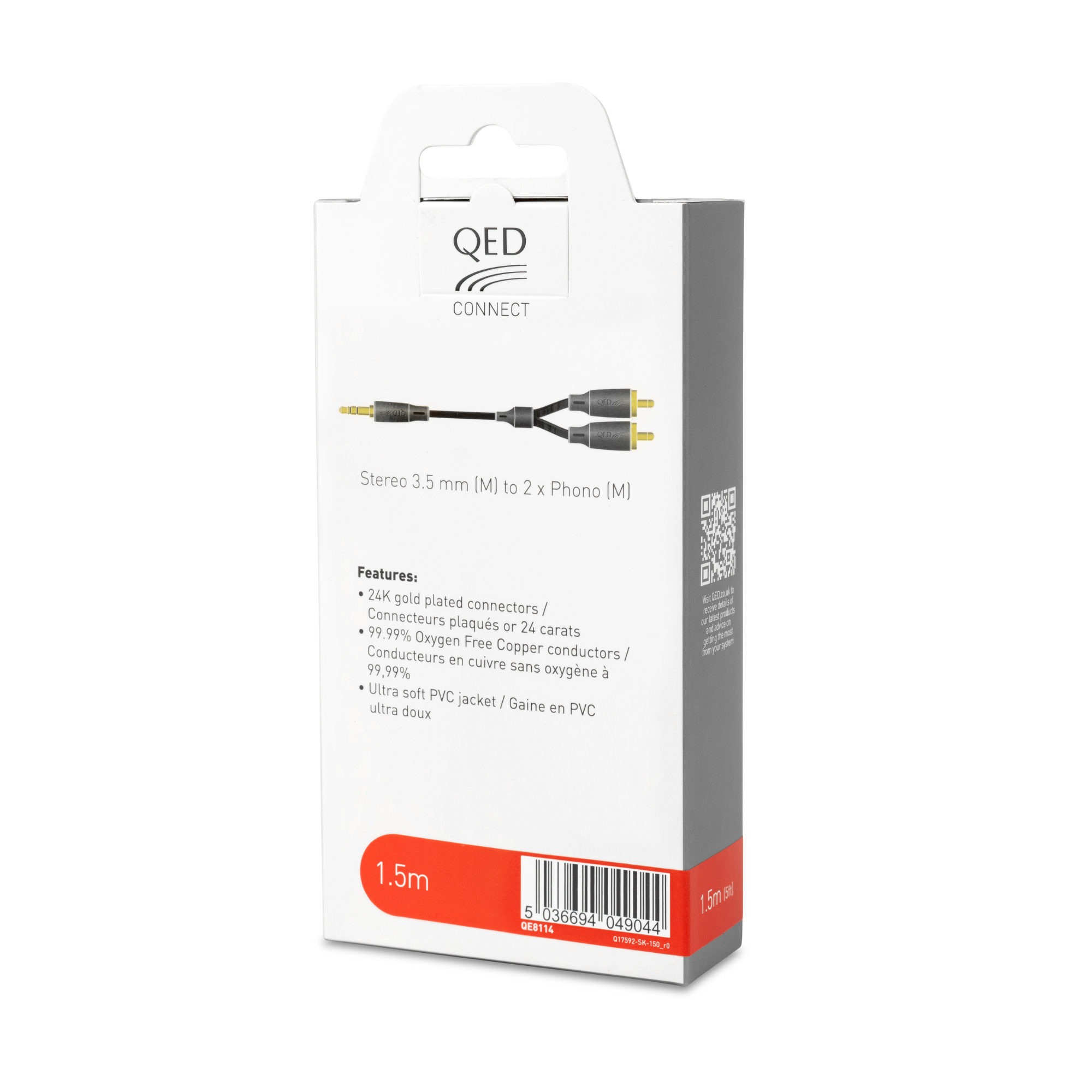 Cable RCA-3.5mm Connect QED 0.75M